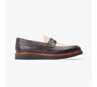 Men's Base London Men's Sid Penny Loafer in Brown/Beige - Size: 7