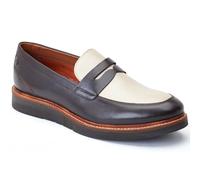 Men's Base London Men's Sid Penny Loafer in Brown/Beige - Size: 7