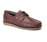 Base London Stern Leather Men's Burnt Brown Boat Shoes UK 12