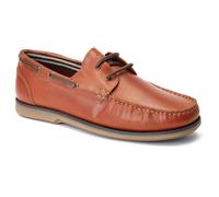 Base London Stern Leather Mens Burnt Tan Boat Shoes - Size UK 12