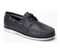 Base London Stern Leather Mens Navy Boat Shoes - Size UK 8