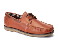Men's Base London Men's Stern Boat Shoe in Burnt Tan - Brown - Size: 12