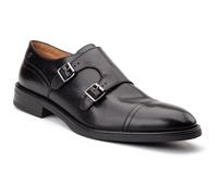 Base London Taper Leather Men's Black Double Monk Shoes UK 10