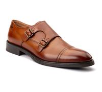 Base London Taper Leather Men's Tan Double Monk Shoes UK 6