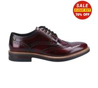 Base London Woburn Hi-Shine Brogue LEATHER Mens - Burgundy - Size UK 6