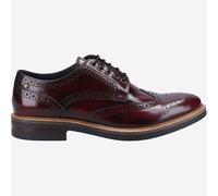 Base London Woburn Hi-Shine Brogue LEATHER Mens - Burgundy - Size UK 6