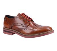 Base London Woburn Hi-Shine Brogue Leather Mens - Tan - Size UK 6