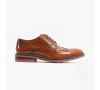 Base London Base London Woburn Hi-shine Lace Up Brogue Shoe, Tan, Size 8, Men Tan