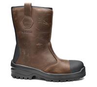 BASE Protection B0745 Elk Platinum Safety Boot S3 HRO HI CI SRC Leather SlimCap Antibacterial Lining Ballistic Midsole Rubber Outsole Heat Resistant Anti Fatigue Sole, Brown/Black, 10.5
