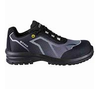 BASE Protection B0978 Oren Smart Evo Safety Shoe S3 SRC SlimCap Antibacterial Lining Ballistic Midsole Anti Fatigue Comfort Padded Collar Water Resistant Lightweight, Black/Grey, 9
