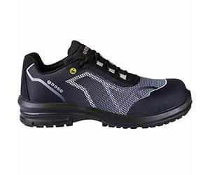 BASE Protection B0978 Oren Smart Evo Safety Shoe S3 SRC SlimCap Antibacterial Lining Ballistic Midsole Anti Fatigue Comfort Padded Collar Water Resistant Lightweight, Black/Grey, 10.5