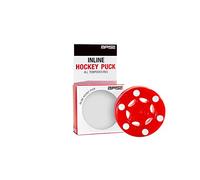 Base Puck Pro I 6-Button Construction I Ideal for Smooth Surfaces I For All Temperatures I Inline and Street Hockey I Red 8 cm