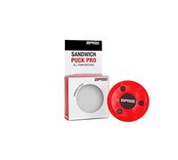 BASE Sandwich Puck Pro, Embroidery Handling & Training Puck, Good Gliding Properties, For All Temperatures, Inline and Street Hockey, 120 g, Red