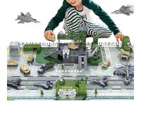 Base Set - Play Figure Vehicles Army Men Playset Soldier Action Figures With Gear Accessories And Combat Motorcycle | Play Map For 3 4 5 6 7 8 Year Old Boys Girls Kids