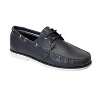 Base London Stern Leather Men's Navy Boat Shoes