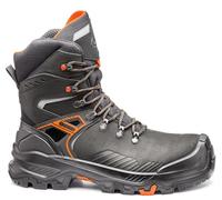 BASE T-REX TOP B1610 S3S HRO CI HI LG SC FO SR Seamless Leather Dry’n Air Footbed Shield System Ladder Grip Metal Free Safety Boot, Black/Orange, UK 10