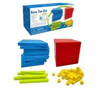 Base Ten Blocks - Math Manipulatives | Counting Cubes, Interlocking Place Value Squares, Educational Arithmetic Learning Kit For Preschool, Primary Counting Set