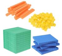 Base Ten Blocks Set, Learning Math Manipulative Teach Kids Volume, Place Value and Number Concepts for Early Counting Math in School or Home