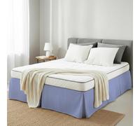 Base Valance Sheet Blue, Single, 100% Pure Cotton, Perfectly Fits Under the Mattress, Pleated Base Bed Skirt +35cm Drop Size: 90 x 190 +35cm
