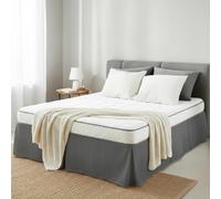 Base Valance Sheet Grey, Single, 100% Pure Cotton, Perfectly Fits Under the Mattress, Pleated Base Bed Skirt +35cm Drop Size: 90 x 190 +35cm