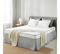 Base Valance Sheet Silver, Super King, 100% Pure Cotton, Perfectly Fits Under the Mattress, Pleated Base Bed Skirt +35cm Drop Size: 180x 200 +35cm
