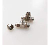 BASE WAVE 2 pcs of Aquarium CO2 System Metal Tee CO2 DIY Accessories T- 3 Ways Splitter