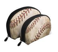 Baseball 1 Print Small Purses 2Pcs Portable Coin Purse Makeup Bag Soft Vacation Pouch Change Holder Wallet with Zipper Portable for Shopping Travel Party Cosmetic Bag