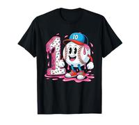 Baseball 10 Year Old Ice Cream Drip 10th Birthday T-Shirt