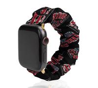 Baseball 4th Of July Men USA Flag Scrunchie Watch Bands Soft Elastic Replacement Wristband Compatible with Apple Watch 38mm/40mm