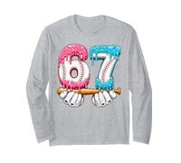 Baseball 67 Ice Cream Drip Fun Boys 67th Birthday Long Sleeve T-Shirt