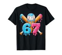 Baseball 67 Ice Cream Dripping 67th Birthday Fun 67 Number T-Shirt