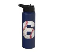 Baseball 6th Birthday Boy Home Run Party Celebration Stainless Steel Insulated Water Bottle