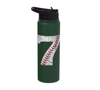 Baseball 7th Birthday Boy Home Run Party Celebration Stainless Steel Insulated Water Bottle