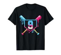 Baseball 9 Year Old Ice Cream 9th Birthday Boy Number 9 T-Shirt