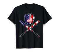 Baseball American Flag 4th Of July Funny Men Boys Kids T-Shirt