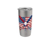 Baseball American Flag Dripping ice drip Game Day Stainless Steel Insulated Tumbler
