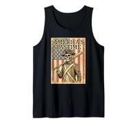 Baseball Americas Pastime Patriotic Skeleton American Flag Tank Top