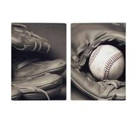 Baseball And Glove Passport Holder with Card And Ticket Slot, PU Leather Passport Case Easy Access, Travel Essentials Document Organizer Waterproof Travel Wallet for Men Women