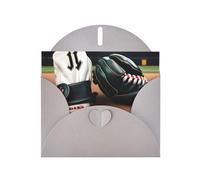 baseball and Gloves Print Blank Cards and Envelopes 5" x 6" for Wedding Birthday Invitations and All Occasions