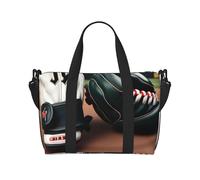 Baseball and Gloves Print Hand Travel Bag with Zipper Weekender Overnight Bag for Women Men Carry On