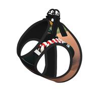 Baseball And Gloves Print Pet Leash Vest Reflective Adjustable Soft Mesh Vest Breathable For Daily Walks