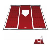 Baseball and Softball Hitting Mat for Batting Posture Training, Home Record Mat with Alignment Guide, Indoor/Outdoor Baseball and Softball Equipment, Non-Slip - (6ft x 4ft)