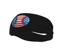 Baseball and The American Flag Headbands Men Women Non Slip Wicking Sports Sweatband for Gym Basketball Yoga Hairbands