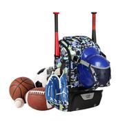 Baseball Backpack - Sports Gear Bag for Catcher Equipment Storage Use | Heavy Duty Polyester with Ventilated Shoe Compartment, Bat Holder Straps Organizer for Youth Adult Training Games 21 x 14 x 9in