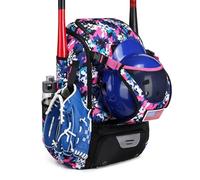 Baseball Backpack, Youth Bat Bag, 21x14x9 inchesSoftball Equipment Organizer, Waterproof Gear Holder, Shoe Compartment with Fence Hook for Boys, Girls, Team Sports Practice