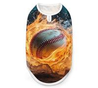 Baseball Ball in Fire And Water Dog Shirt Pet Clothes Summer T-Shirts Sleeveless Tank Top for Small Puppy Cat