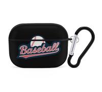 Baseball Ball Logo Hard Shell Case Skin Accessories Cover with Hanging Loop Compatible with AirPods Pro 2