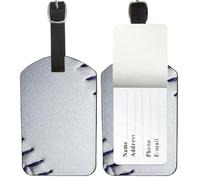 Baseball Ball Luggage Tags for Suitcases, Pu Leather Travel Tags with Privacy Protection Cover, Creative Luggage Tag Bags Label Suitcase Identifier, Men Women Beach Accessories, Gifts for Her