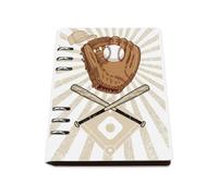 Baseball Ball Notebook, Pu Leather Notebooks, Lined Paper A5 Notebook Spiral 180Pages/90Sheets, Jotter for Dairy, Workbooks for School, Study Essentials Journal Diary