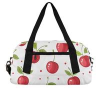 Baseball Balls Kids Duffle Bag Boys Girls Small Sport Dance Gym Bag for Overnight Travel Weekender Carry On, Cute Cherry Pattern, 18.5"L x 9.4"W x 7.8"H
